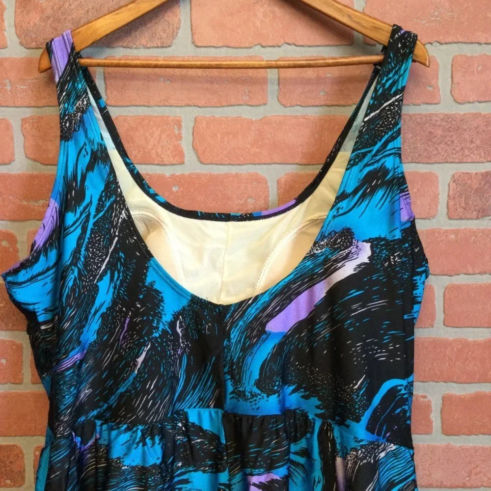Vintage Blair Women's Swimsuit one piece Multicolor Size 44 Built in Bra
